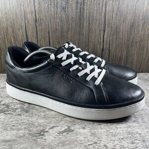 Kizik Sonoma Mens Size 13 Black Leather Handsfree Athletic Shoes Sneakers